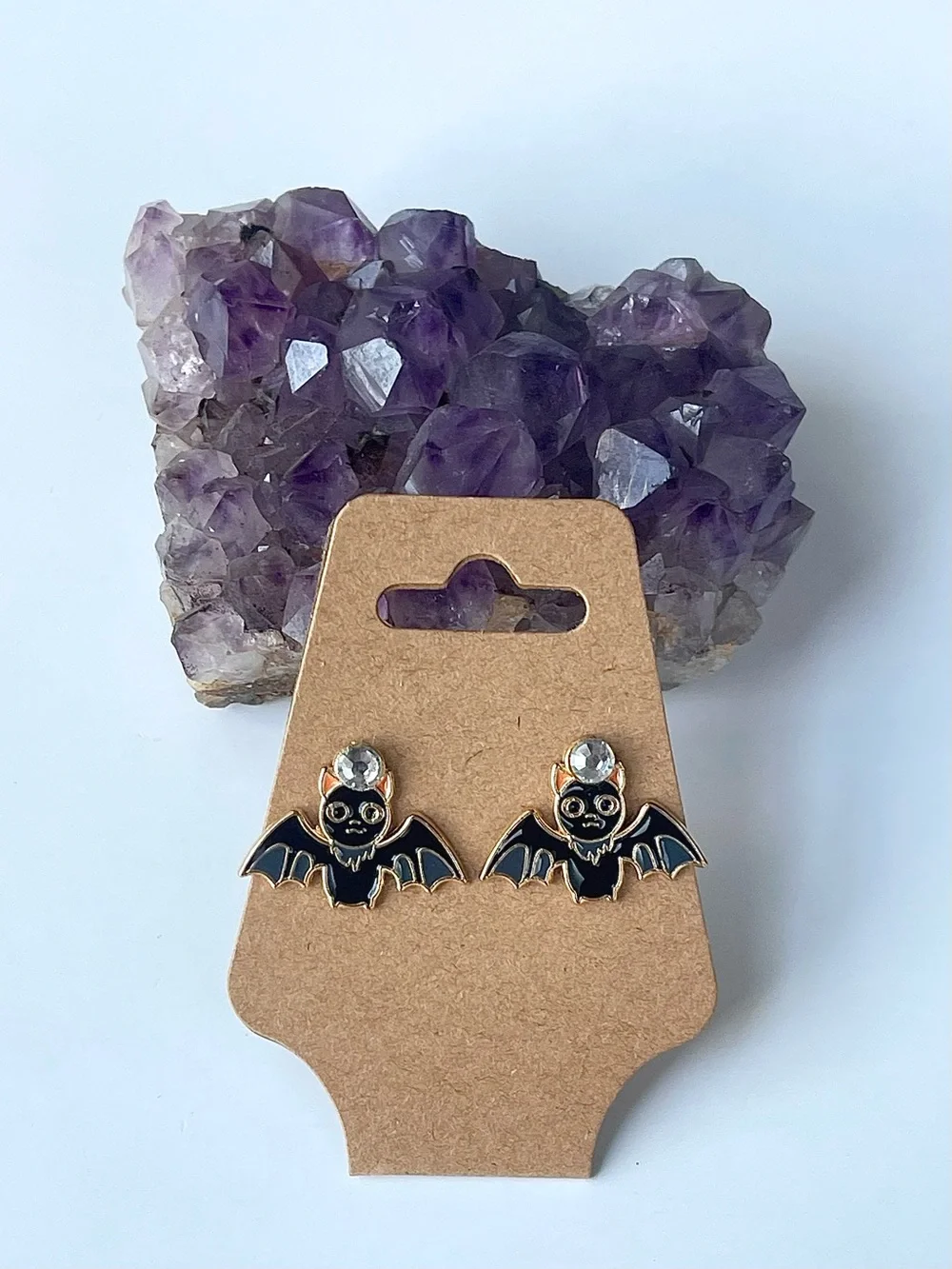 Cute Black Bat Stud Halloween Earrings